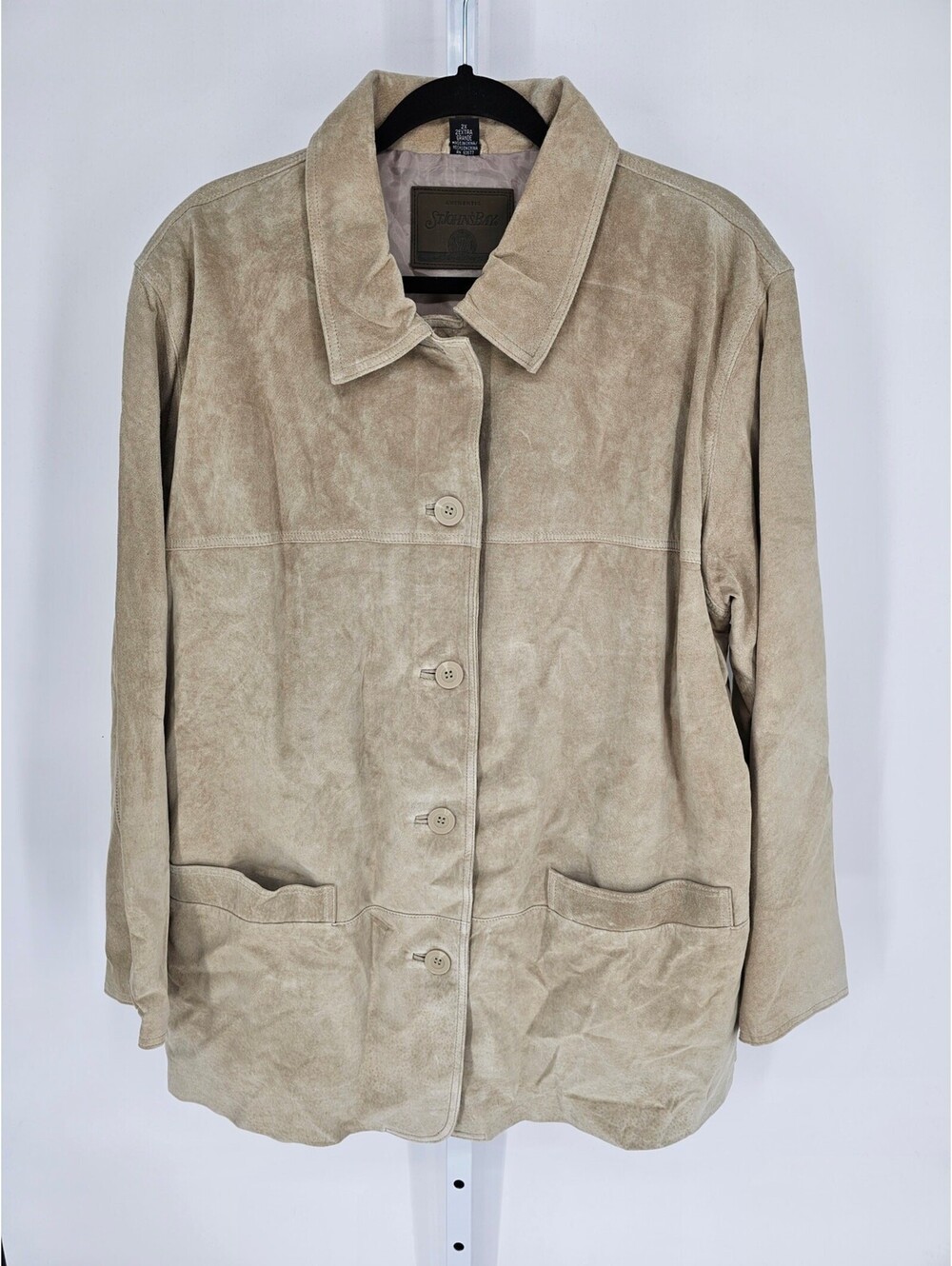 St. John's Bay Tan Suede Long Sleeve Button-Up Jacket Size 2X